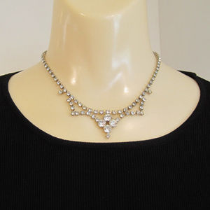 Vintage Rhinestone Necklace-La Rel Signed-1950s